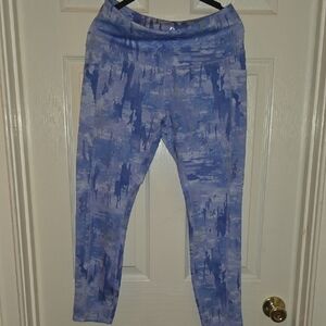 Blue Abstract‎ Print Leggings